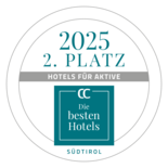 Secondo posto 2025 hotel per attivi in Alto Adige